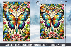 Flowers Garden Flag Sublimation| Flower Garden Flag PNG Product Image 1