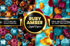 Ruby Amber Digital Papers - 04 variations Product Image 1