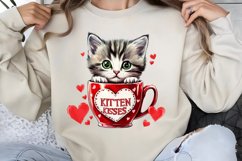Valentines Day Kitty Cups Clipart PNG Product Image 1
