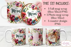 Mom Photo Mug Wrap and coaster sublimation PNG, Mother's day Product Image 2