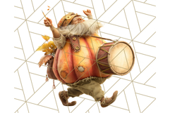 Autumn Circus Performers Clipart Vintage Characters PNG Product Image 4