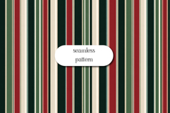 Green Red and Cream Seamless Classic Stripe Pattern Product Image 1