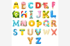 Summer Alphabet Clipart Bundle | 26 PNG Letters | Tropical Product Image 6