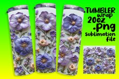 Spring 3D Embroidered Flower Tumbler Wrap - Floral Spectacle Product Image 1