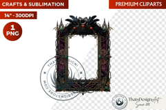 Autumn clipart Harvest of Haunts Halloween Gothic Frame PNG Product Image 1