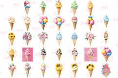 Ice Cream Cone Clipart - Set Of 84 Png Bundle Product Image 2
