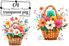Spring Blooms Clipart Watercolor PNG Product Image 1