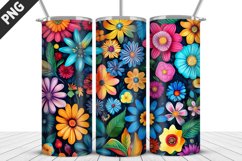 Flowers Tumbler Wrap | Sublimation Design | Tumble PNG Product Image 1