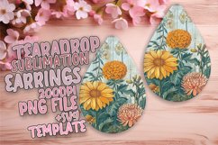 Elegant Vintage Flower Earring Collection PNG Product Image 1