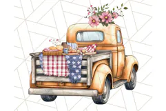 Floral Farm Truck Clipart, Cottagecore Country Truck Png Product Image 4