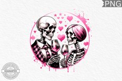 Valentine&#039;s Day Skeleton PNG - Valentine Clipart Sublimation Product Image 1