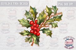 Mistletoe branch decor Christmas Sublimation Design PNG Product Image 1