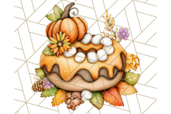 Fall Donut Clipart PNG, Autumn Donuts With Pumpkins Product Image 4