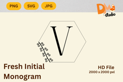 Fresh Initial Monogram - Modern Botanical Letters Product Image 1