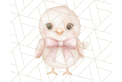 Pastel Pink Easter Bunny Egg and Flowers Clipart PNG Product Image 4
