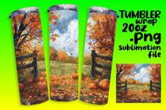 Fall Tumbler Design | 20oz Watercolor Wrap Sublimation Product Image 1