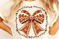 Merry and Bright PNG, Christmas Bow PNG, Funny Christmas PNG Product Image 2