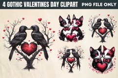 Gothic Valentines Day Clipart PNG Product Image 1