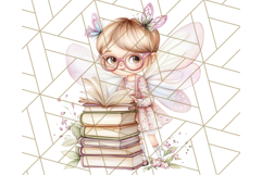 Bookish Fairy PNG Clipart, Whimsical Reading Elements Png Product Image 4