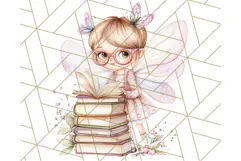 Bookish Fairy PNG Clipart, Whimsical Reading Elements Png Product Image 4