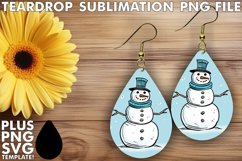 Winter&#039;s Joy Snowman Earring Sublimation PNG Product Image 1