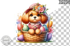 Easter Dog Sublimation - Easter Clipart PNG Design Product Image 1
