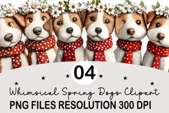 Whimsical Spring Dogs Clipart Spring Dogs Png Product Image 1