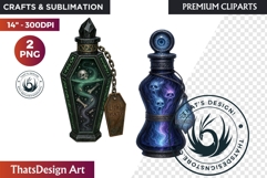Halloween Hag&#039;s Potions PNG Clipart spooky gothic bottle Product Image 1
