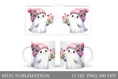 Cute Ghost Mug Design. Halloween Mug Sublimation Product Image 1