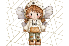 Halloween Fairy Clipart PNG, Spooky Cute Character Art Product Image 4
