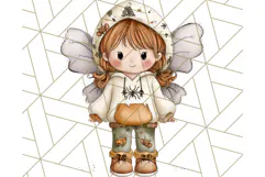 Halloween Fairy Clipart PNG, Spooky Cute Character Art Product Image 4