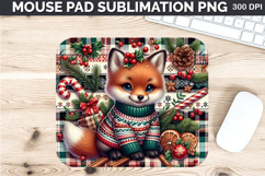 Watercolor Fox stock Mouse Pad Sublimation - Christmas PNG Product Image 1