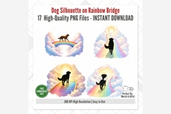 Dog Silhouette Rainbow Bridge Clipart PNG | Pet Memorial Product Image 7