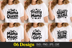 Mama Queen Pretty Retro Quotes SVG PNG Product Image 1