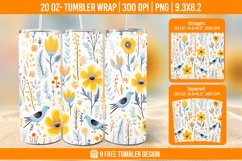 Sparrow Tumbler Wrap Designs, Sublimation Wrap Product Image 1