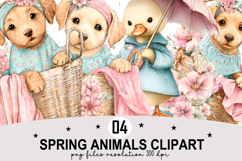 Spring Animals Clipart Watercolor Clipart png Product Image 1