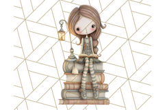 Whimsical Library Clipart with Cozy Readers and Books Product Image 4