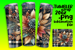 SLEEK PNG Tumbler Design 20oz , Autumn Flower Product Image 1