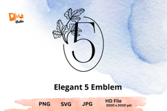 Elegant Emblem Monogram - Botanical Letter SVG | JPG | PNG Product Image 1