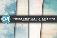 Abstract Watercolor Sky Digital Paper Product Image 1
