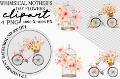 Whimsical Mother's Day Flowers Clipart Watercolor png Product Image 9