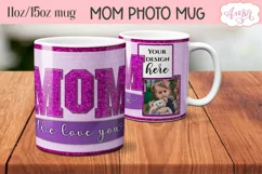 Mom Photo Mug Wrap PNG for sublimation, Mother's day mug PNG Product Image 3