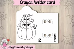 Halloween pumpkins Coloring Card, Crayon Holder svg Product Image 2