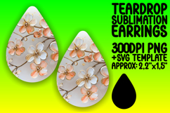 Dynamic Teardrop Earrings Artwork PNG , 3D Flower Product Image 1