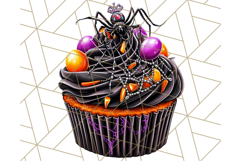 Halloween Cupcake PNG Clipart with Witch Hats and Ghosts Product Image 4