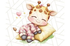 Sleeping Baby Animals PNG, Cozy Pajama Bedtime Clipart Png Product Image 4