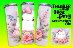 SLEEK PNG Tumbler Design 20oz , Cute Ghost Product Image 1