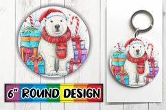 Watercolor Christmas Round Design for 11oz Sublimation Product Image 1