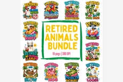 Retired Animals Quotes PNG Bundle | Funny Retirement Animal Product Image 8
