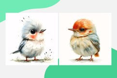 Cute Flicker Bird Baby Watercolor illustration Set 4 Product Image 2
